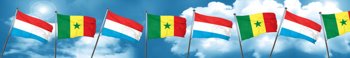 Fototapeta na wymiar Luxembourg flag with Senegal flag, 3D rendering