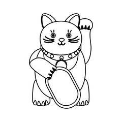 japanese culture cat lucky vector illustration design