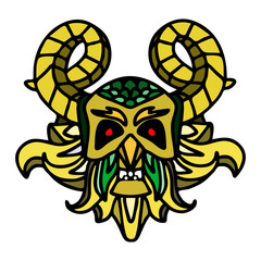 Dragon mask isolated