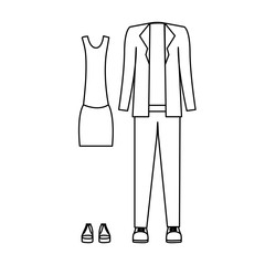 silhouette with casual clothes fashion design vector illustration