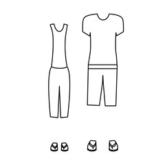 silhouette with sport clothes design vector illustration