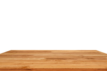 Wood table isolated on white background