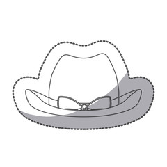 sticker silhouette lace cowboy hat with bow retro design vector illustration