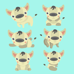 Hyena cartoon set collection.