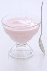 Fresh strawberry yogurt