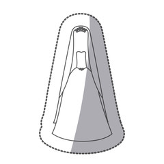 contour with female costume wedding design vector illustration