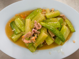 stir fried cucumber with pork and eggs