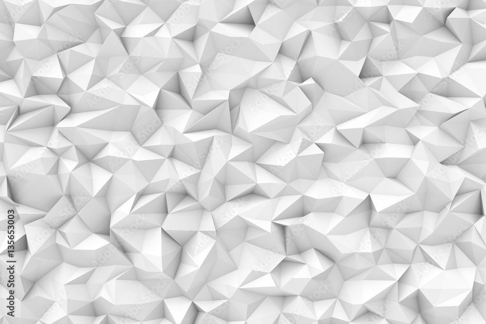 Poster rendering of white polygonal triangular geometric abstract background