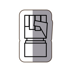 Fototapeta na wymiar black silhouette contour sticker with hand closed sign vector illustration