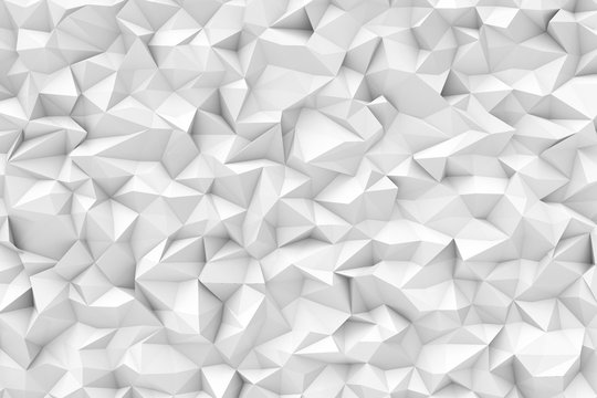 Rendering of white polygonal triangular geometric abstract background