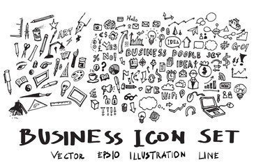Business doodles sketch vector ink eps10