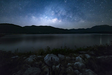 Peaceful starry night sky background