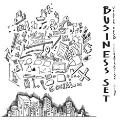 Business Cityscape doodles vector illustration eps10