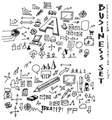 Business doodles sketch vector ink eps10