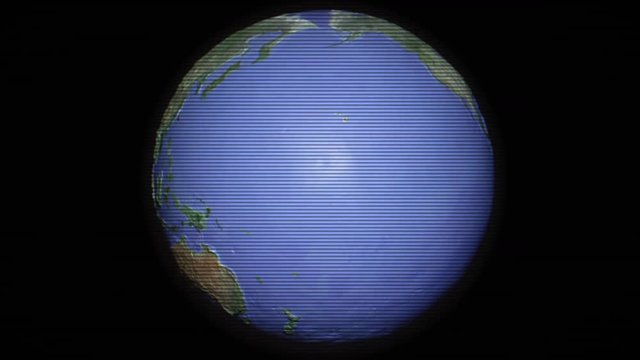 Centered seamless loop of digitized globe