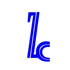 initial letter ZC logo vector blue color