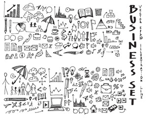 Business doodles sketch vector ink eps10