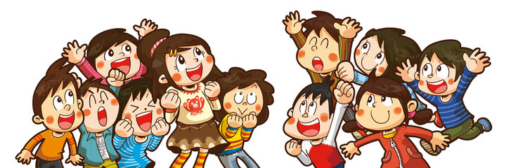 応援する子供達