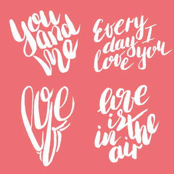 Handdrawn lettering of a love phrases
