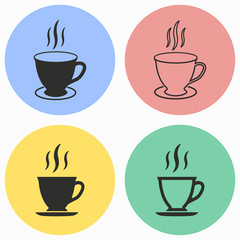 Coffee cup icon set.