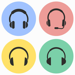 Headphone icon set.