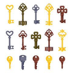 Vintage key vector isolated icon.