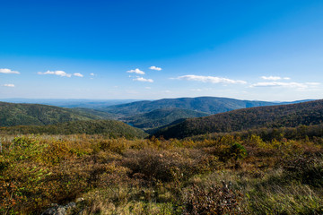 Skyline of The Blue Ridge Mountains in Virginia at Shenandoah Na
