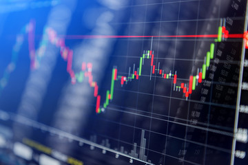 Candle stick graph chart of stock market investment trading