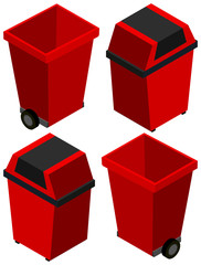 3D design for trashcan in red color