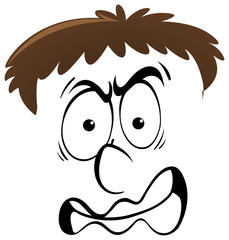 Expression of angry man
