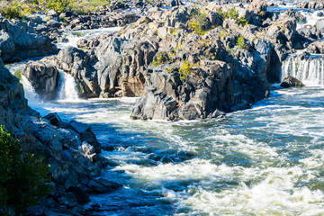 Strong White Water Rapids in Great Falls Park, Virginia Side