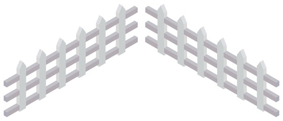 3D design for white wooden fence