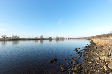River Maas Waterside at Bergen/ Netherlands