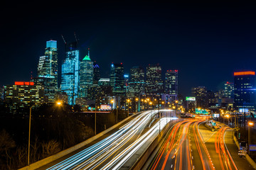 Fototapeta na wymiar Skyline of Philadelphia, Pennsylvania at Night