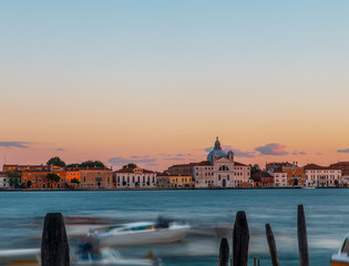 Grand canal in Venice during sunset