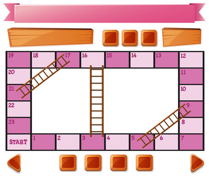 Boadgame template in pink color