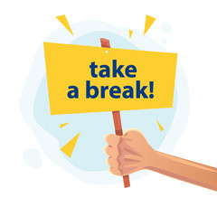 Vector flat banner with human hand