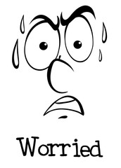 Fototapeta premium Facial expression doodle in black outline