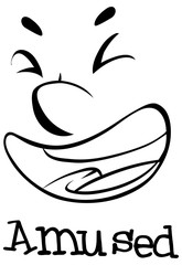 Expression wordcard with amused