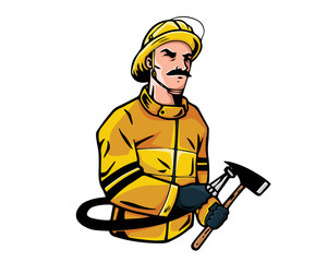 Modern Occupation People Cartoon Logo - Plumber