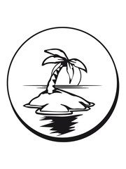 Fototapeta na wymiar Island palm sun holiday button