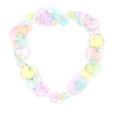 Heart shape made of small colorful hearts