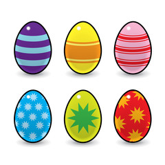 Colourful Easter Eggs Decorated with Stripes