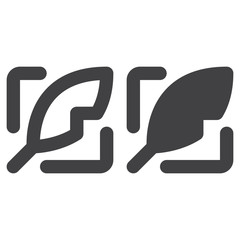 Feather thick line and solid icon, outline and filled vector sign, linear and full pictogram isolated on white. Write, compose symbol, logo illustration