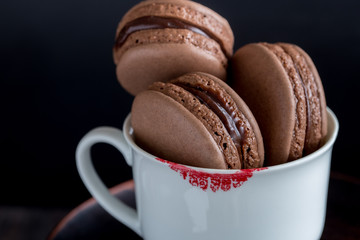 Fresh macaroons with nut