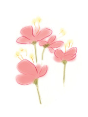 Hand drawn simplified flower sketch 