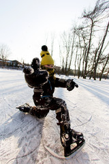 skates at an ice rink,  winter sport and leisure concept.
