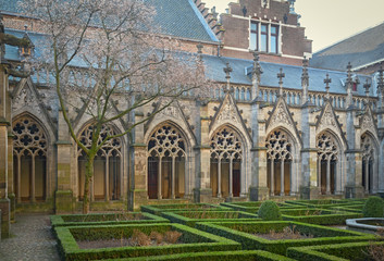 The Pandhof in Utrecht, Netherlands, is a medieval cloister with