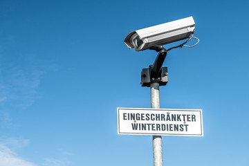 CCTV surveillance camera on a pole