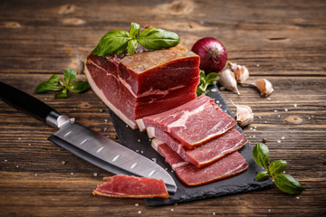 Slices of prosciutto